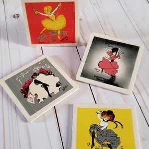 Vintage lady coasters